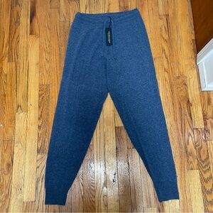 NWT 100% Cashmere Slate Blue Joggers Size M